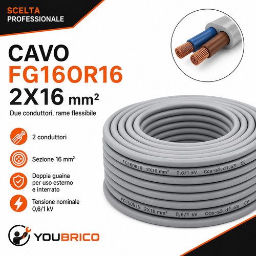Cavo elettrico fg16or16 2x16 - cavo,