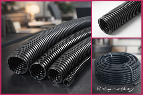Tubo guaina corrugato nero - tubo, per